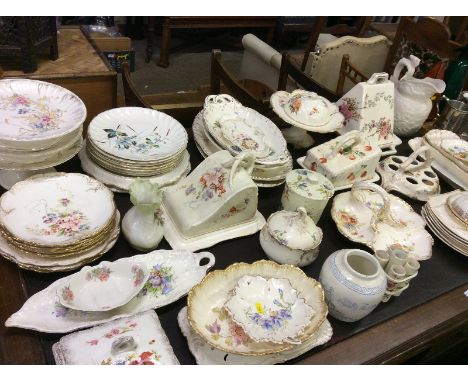 A collection of various Royal Bonn and other dinnerware, including cheese dishes, serving dishes, side plates etc. 