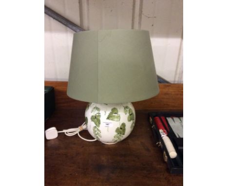 A pottery table lamp