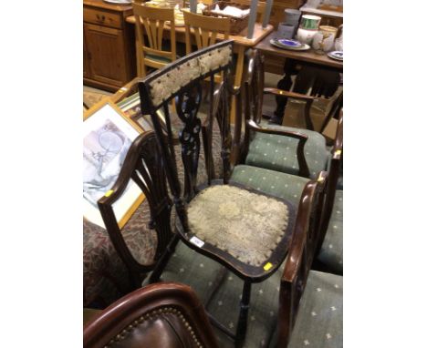 An Edwardian stick back child's chair 