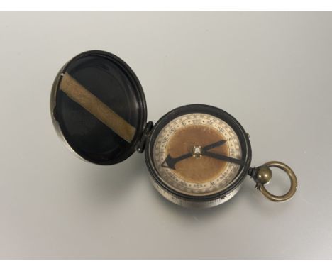 A WWI Captain Verner's Patent. NCO Compass by J. H. Steward. 406 &amp; 457 No 1080 with brass case and paper dial in uncleane