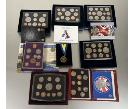 UK Royal Mint proof sets, 2000-2008 (9), together with a 1970 proof set, 2001 centennary £2 coins and a Rotary Club medal