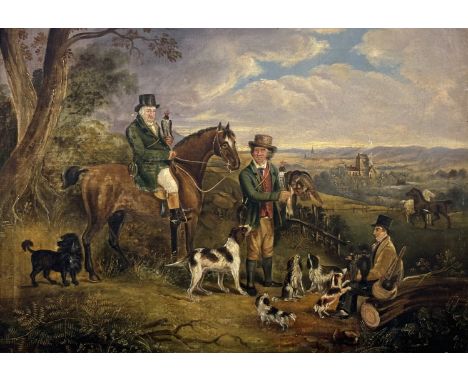 James Howe of Skirling (Scottish 1780-1836), Maxwell of Pollock House on horseback with John Anderson, Falconer to the Flemin