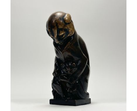 Y Phyllis Mary Bone R.S.A. (Scottish, 1894-1972), Cat and Kitten, unsigned, patinated bronze. 23cm. Note: see note for lot 64