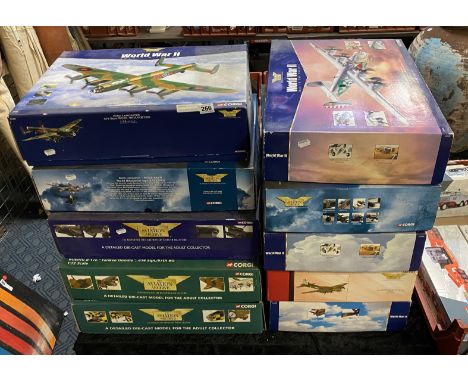 COLLECTION OF TEN WORLD WAR II 1.72 SCALE MODEL CORGI AEROPLANES