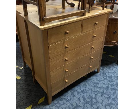 LIGHT OAK SIX DRAWER CHEST