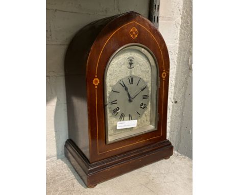 INLAID CHIMING MANTLE CLOCK 36.5CMS (H) APPROX