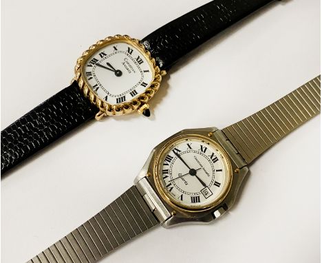 CHRISTIAN ANDREE WATCH WITH GOLD SURROUND WITH A CHRISTIAN ANDREE GOLD PLATED WATCH