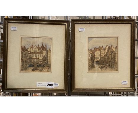 PAIR OF RICHARD HAMILTON WATERCOLOUR  11.5CM  X 135.CM - FRAMED 25CM X 28CM A/F