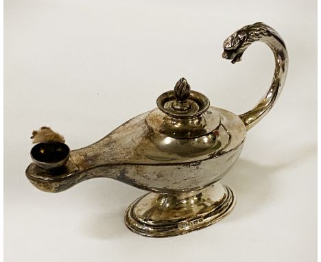 H/M SILVER GENIE LAMP 123.1 GRAMS APPROX
