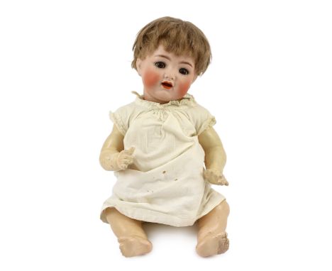 A Simon &amp; Halbig /  Kammer &amp; Reinhardt bisque character doll, German, circa 1915, impressed 126/32, with weighted bro