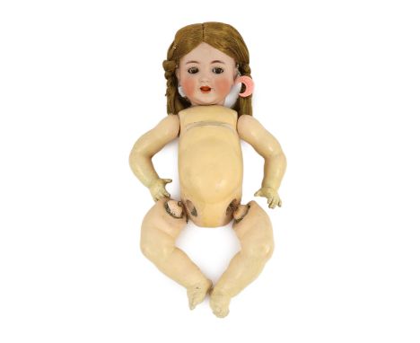 A Kammer &amp; Reinhardt / Simon &amp; Halbig bisque flirty eyed character doll, German, circa 1920, impressed K * R Simon &a