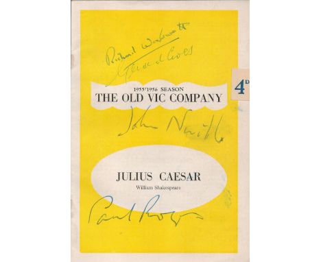 1955 56 Multi Signed Julius Caesar Programme at The Old Vic Theatre, Waterloo. Personally signed by Gerald Cross (Julius Caes