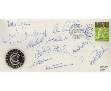 Cricket 14 Signed Bicentenary 1787 1987 FDC. Signings include Mike Gatting, Bruce French, David Gower, Malcolm Marshall, Chri