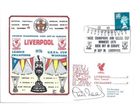 Liverpool V Crusaders 1976 Dawn First Day Cover Signed By Phil Neal. Good condition. All autographs come with a Certificate o
