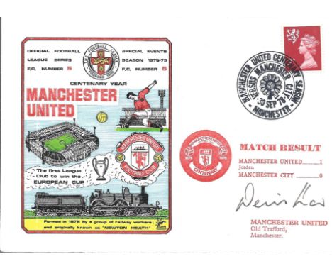 Manchester United V Manchester City 1978 Dawn First Day Cover Signed By Dennis Law. Good condition. All autographs come with 