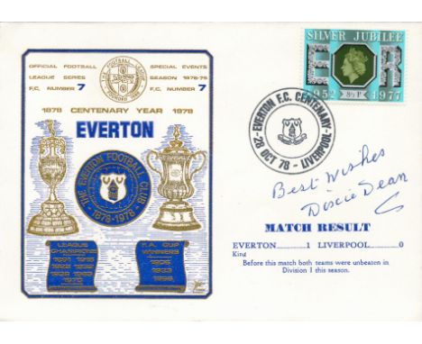 Everton V Liverpool 1978 Dawn First Day Cover Signed By Dixie Dean. Good condition. All autographs come with a Certificate of