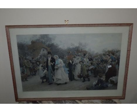 &nbsp;



Large over mantel gilt framed mirror, glass 66cm x 117cm
&nbsp;A print , A Village Wedding 46cm x 78cm (2)