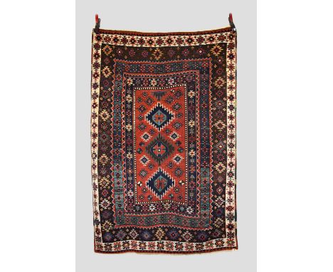 Kurdish village rug, east Anatolia,  late 19th century, 6ft. 1in. X 4ft. 2in. 1.86m. X 1.27m. Overall even wear with corrosio