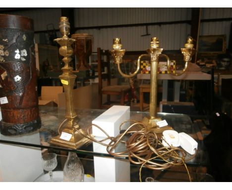 pair of brass lamp bases
