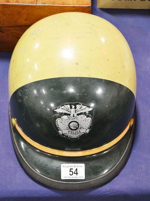 An American police motorcycle helmet