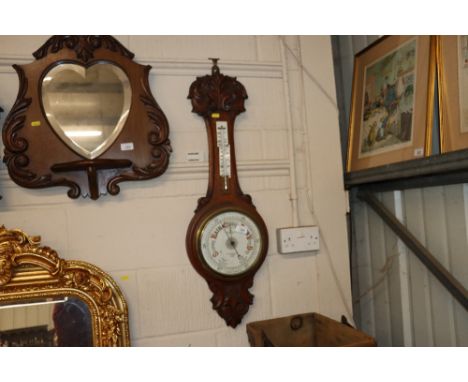 A late Victorian carved barometer AF