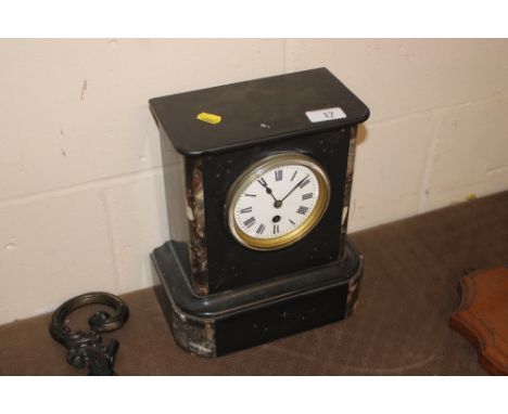 A Victorian marble mantel clock 