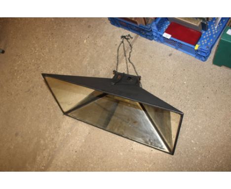 A mirrored lamp