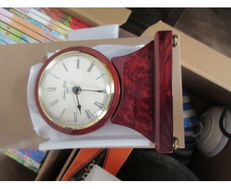 BOXED LONDON CLOCK CO MAHOGANY FINISH QUARTZ MANTEL CLOCK