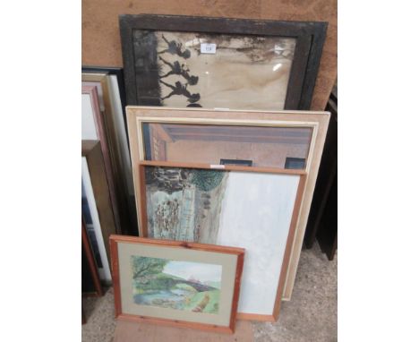 QUANTITY OF VARIOUS FRAMED PICTURES AND PRINTS ETC INCLUDING SMALL FRAMED WATERCOLOUR PORTRAIT OF A GENT IN UNIFORM AND TWO L