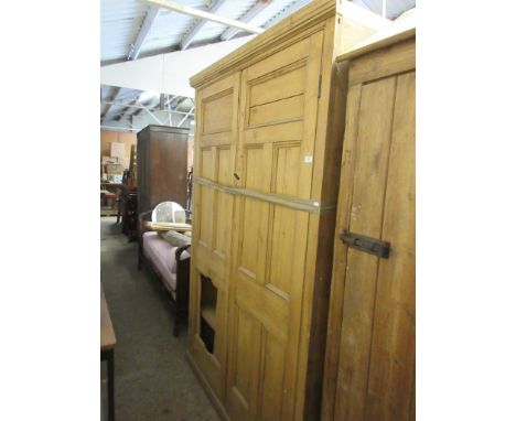 VINTAGE PINE KITCHEN CABINET, WIDTH APPROX 138CM MAX