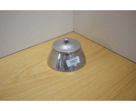 An Art Nouveau English pewter inkwell No0653, made by Liberty, designed by Archibald Knox