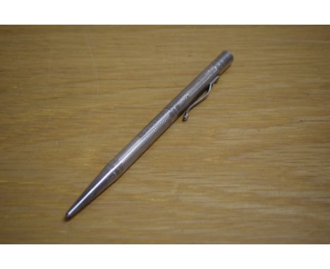 A Yard O Led hallmarked silver propelling pencil with engine turned design
