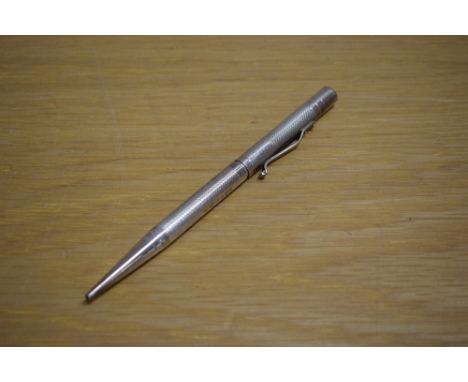 A Yard O Led hallmarked silver propelling pencil with engine turned design