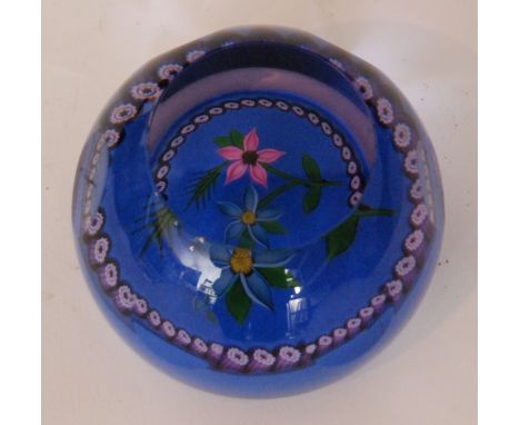 A later 20th Century Caithness limited edition paperweight titled Amethyst Spray, internally decorated with a lamp work two s