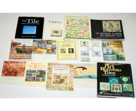 A collection of assorted books on tiles and tile collecting to include Fired Earth 1000 years of tiles in Europe, Collecting 