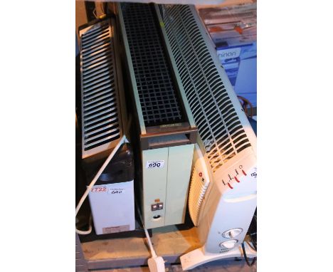 Three electric plug in heaters. Not available for in-house P&amp;P
Condition Report: All electrical items in this lot have be