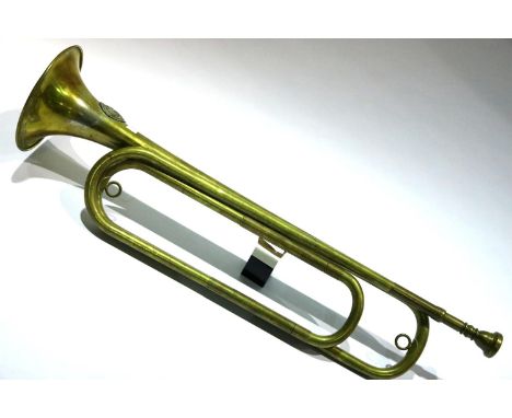 WWII Nazi Banner Trumpet. P&amp;P Group 3 (£25+VAT for the first lot and £5+VAT for subsequent lots) 
