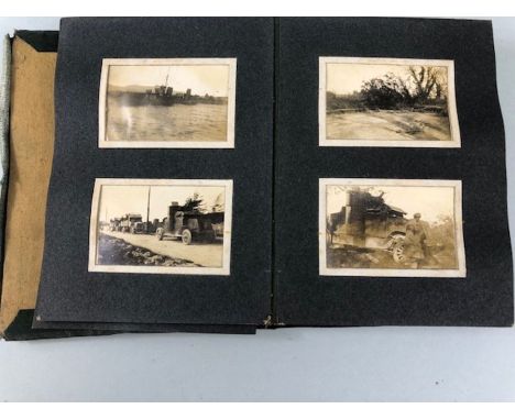 WW1 Military interest, a small Album containing photographs from WW1 of members in the M.M.G.C and the School of Musketry, in