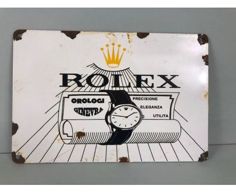 Enamel sign, small enamelled sign for Rolex watches approximately 30 x 20cm 
