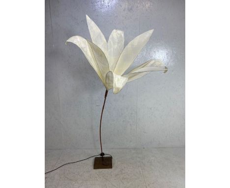Contemporary floor lamp by Colin Chetwood in the form of a lily, approx 180cm in height (A/F)