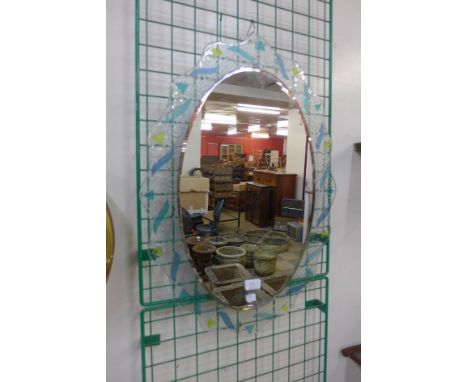 A contemporary Italian coloured glass mirror 