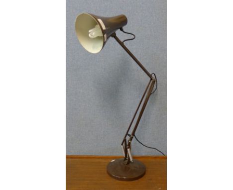 A brown metal anglepoise desk lamp 