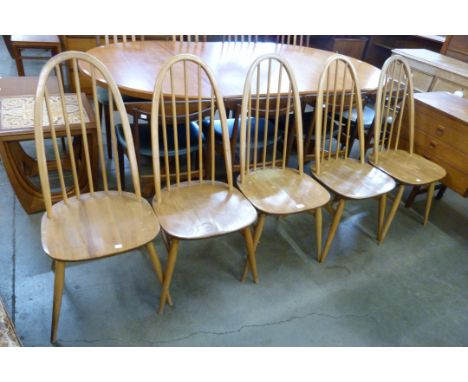 A set of five Ercol Blonde elm and beech Quaker chairs 