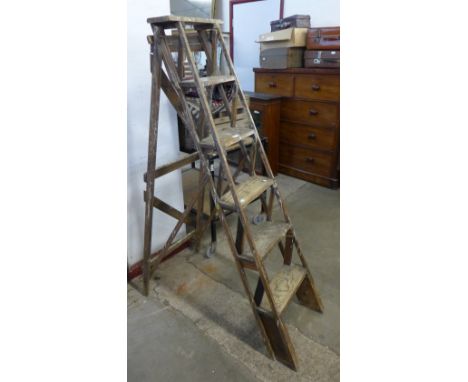 A vintage pine step ladder 