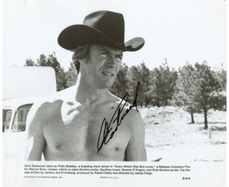 EASTWOOD CLINT: (1930- ) American Actor &amp; Film Director. Academy Award winner. A good signed and inscribed 10 x 8 photogr