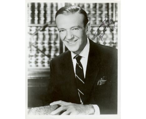 ASTAIRE FRED: (1899-1987) American Actor &amp; Dancer, Academy Award winner. Signed 8 x 10 photograph of Astaire in a half le