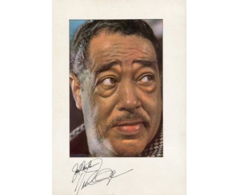 ELLINGTON DUKE: (1899-1974) American Jazz Pianist. Signed colour 8 x 12 photograph of Ellington, the attractive image depicti