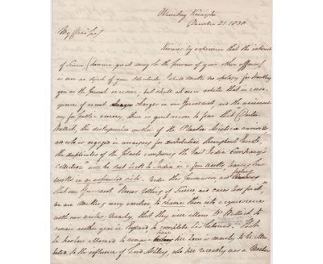 SOUTH JAMES: (1785-1867) British Astronomer, President of the Royal Astronomical Society, 1831-32. A.L.S., J South, three pag