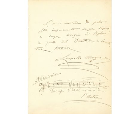 MUGNONE LEOPOLDO: (1858-1941) Italian Conductor who performed at the premieres of Cavalleria Rusticana and Tosca. A.M.Q.S., L
