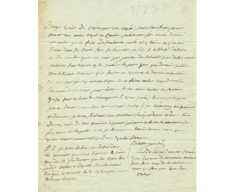 VENDEANS LETTERS: A good set of three A.Ls.S., `Lajonchere´, one, two and three pages respectively, 4to, sent by a Vendean du